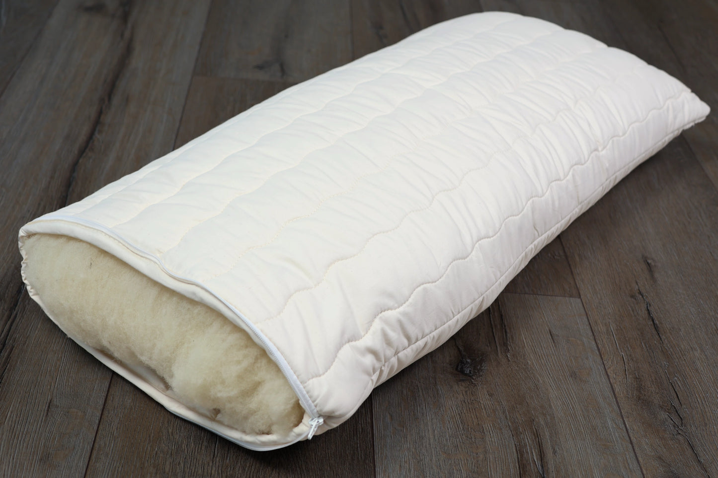 Kopfkissen 40 x 80 cm mit Merinowolle kbT im Vlies – KLEINER