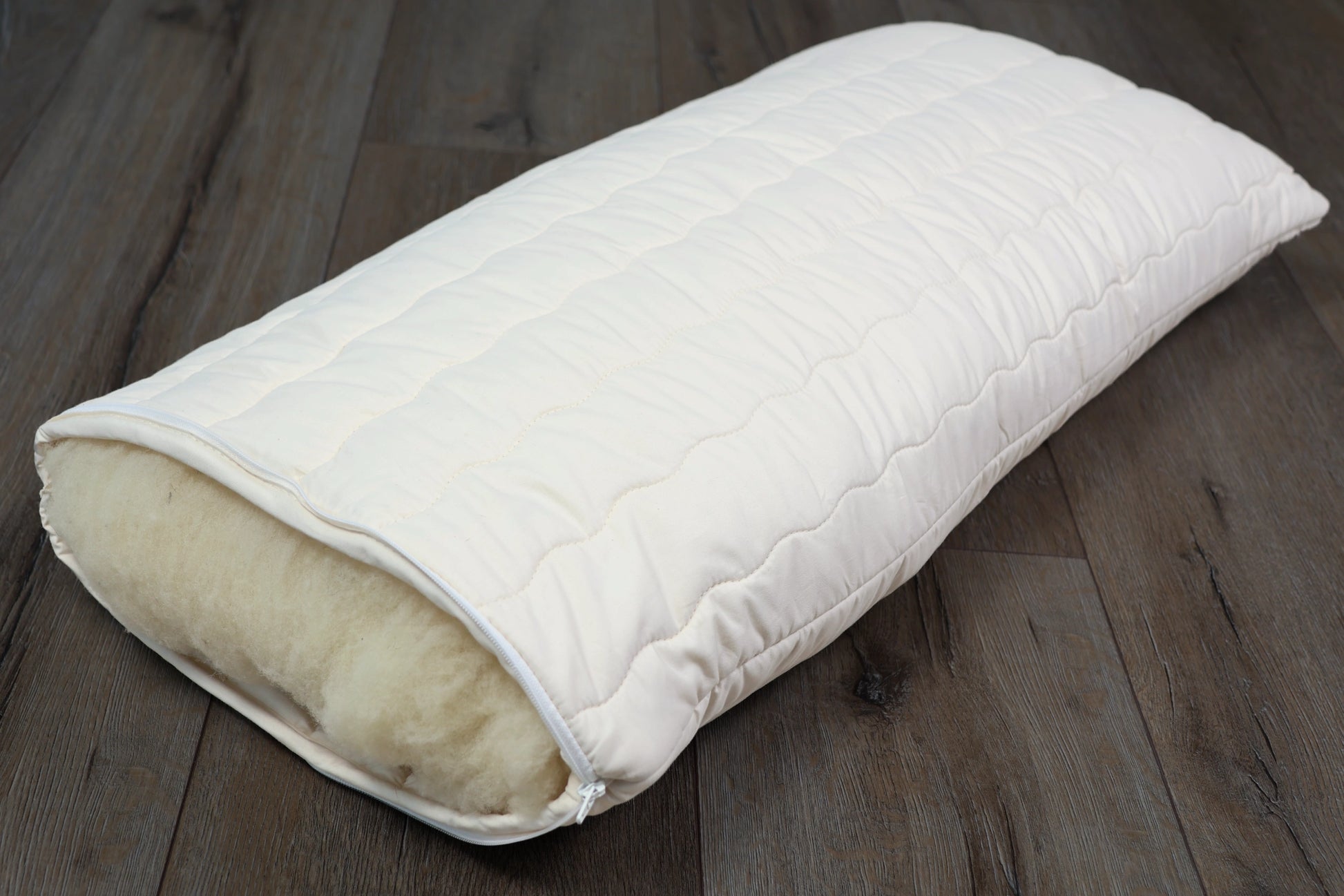 Kopfkissen 40 x 80 cm mit Merinowolle kbT im Vlies – KLEINER