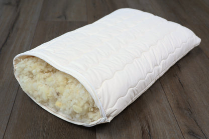 Kopfkissen 40 x 60 cm mit Wollflocken kbT – KLEINER Naturbettwaren