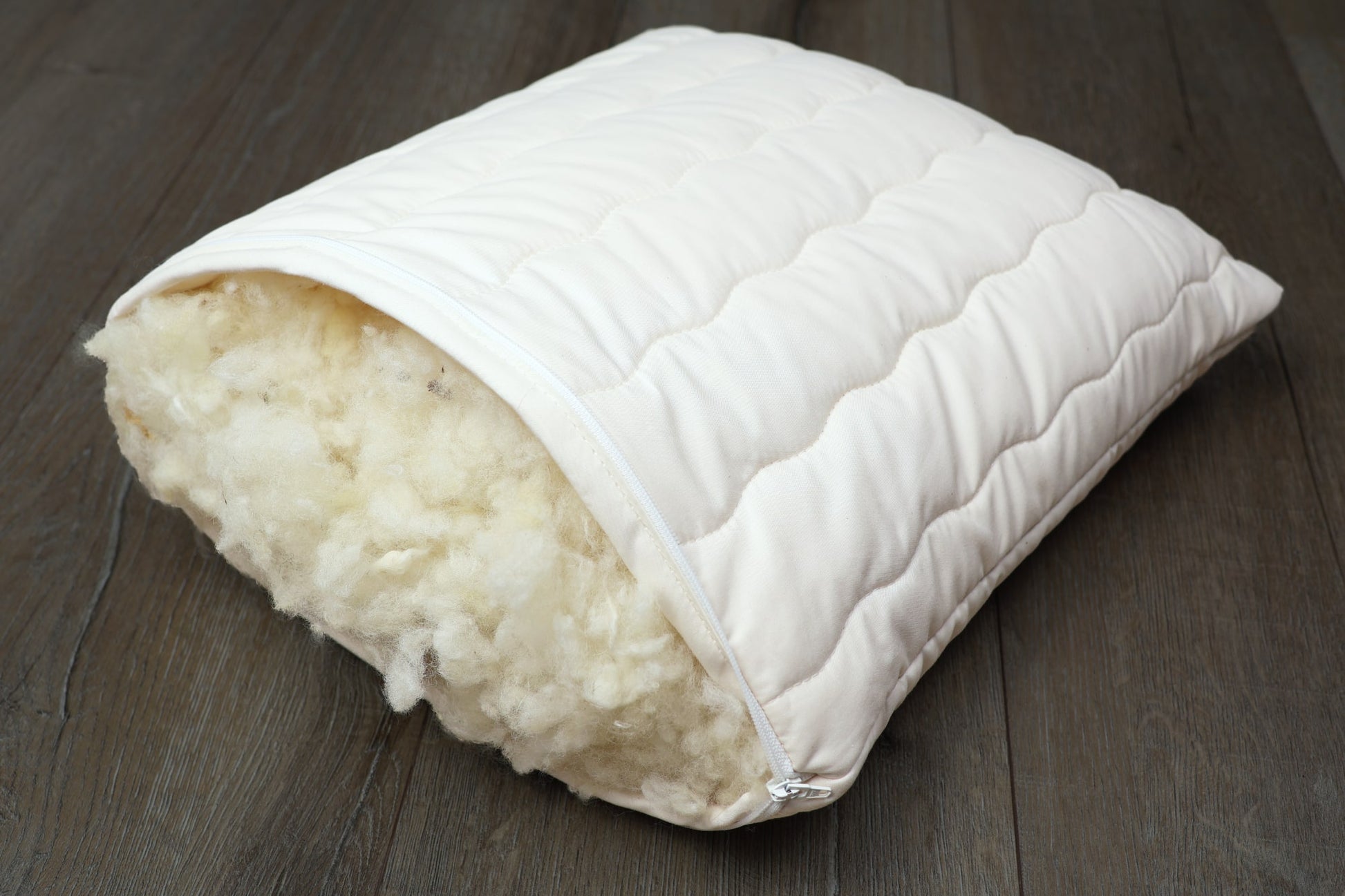 Kopfkissen mit Wollflocken kbT – KLEINER Naturbettwaren
