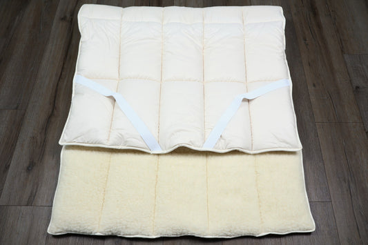 Unterbett Merinowolle kbT. Bezugsstoff Merino Wollflor kbT / Baumwoll Perkal kbA  - KLEINER Naturbettwaren