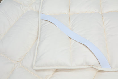 Unterbett Merinowolle kbT mit Spangummis - KLEINER Naturbettwaren